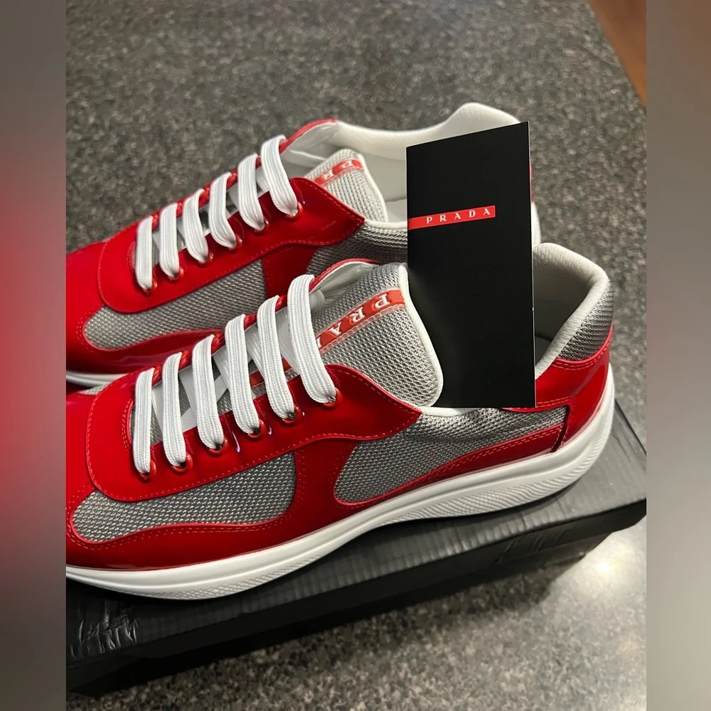 Prada American Cup Red Mens Us Mens Size 9 - Picture 10 of 13